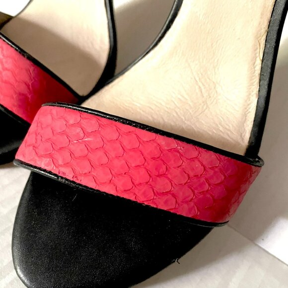 Chelsea Crew ModCloth Colorblock Open Toe Heels With Woven Heel - Picture 4 of 8